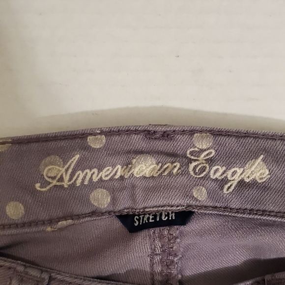 ❗️SOLD❗️American Eagle Purple White Polka Dot Jeggings 4 - Picture 3 of 10